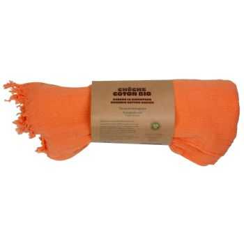 Chèche en coton bio effet froissé - couleur naturelle 2