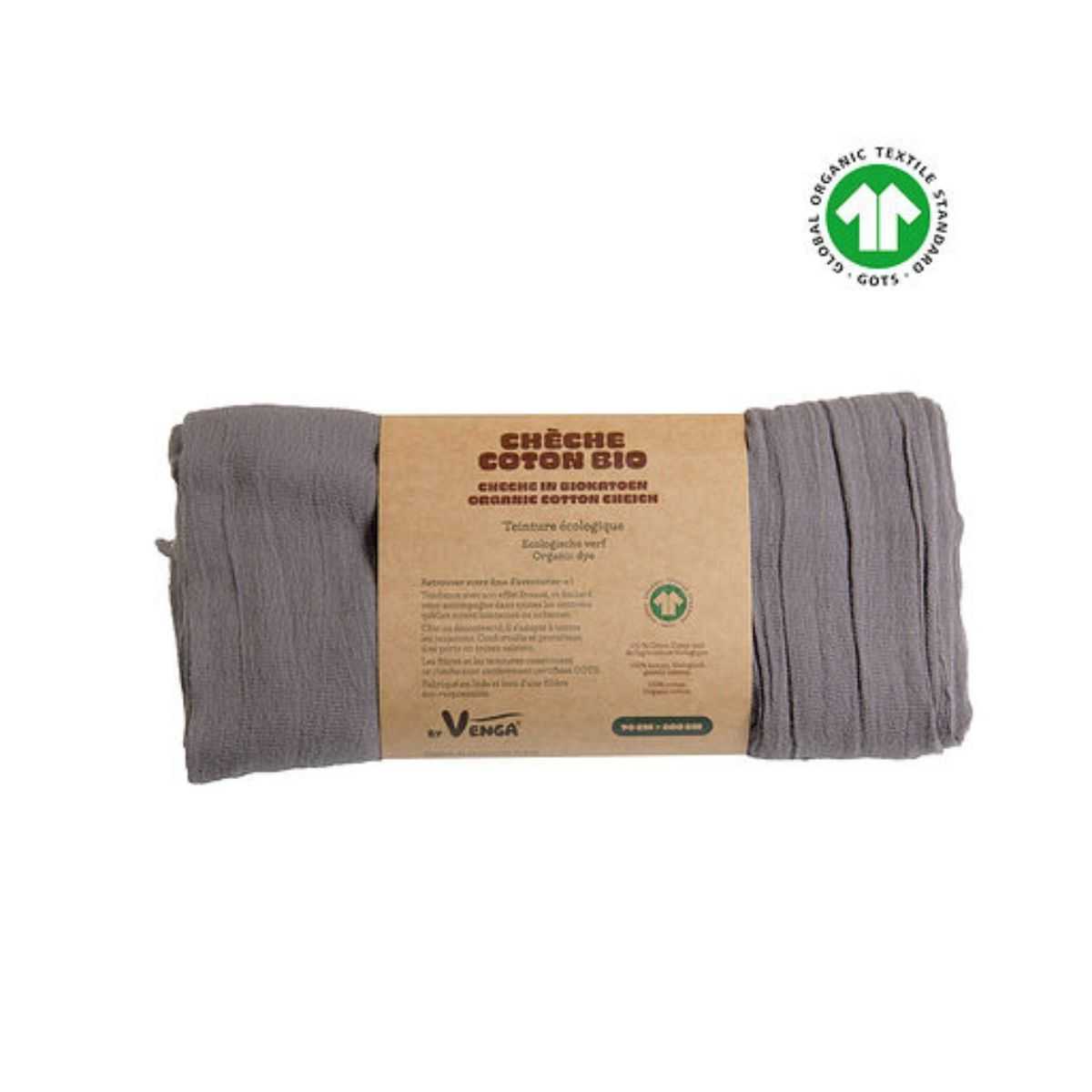 Chèche en coton bio effet froissé - couleur naturelle 5