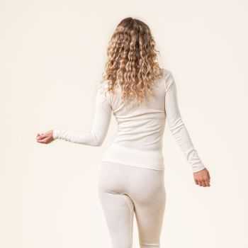 Haut manches longues en laine bio, nature, FELICIA