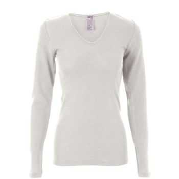 Haut manches longues en laine bio, nature, FELICIA