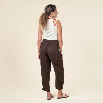 Pantalon tinette marron
