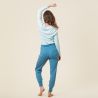 Pantalon de nuit"AVELINE" bleu a petit poit 