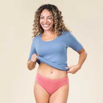 Lot de deux slips en coton bio, vert et blanc, RYLIE