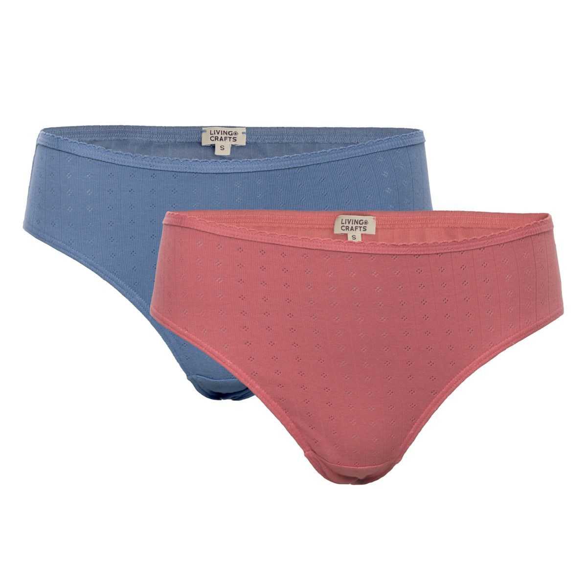 Lot de deux slips en coton bio, vert et blanc, RYLIE