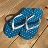 Tongs "PROCIDA" - Bleu océan - Pois blanc
