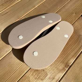 Tongs "AMALFI" - Beige - Pois blanc