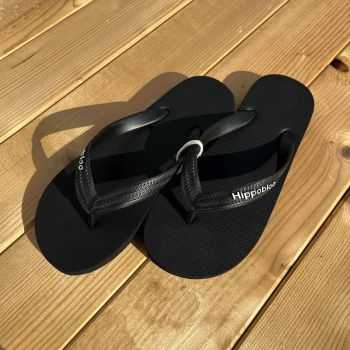 Tongs "JAIPUR" - Semelle noire - Strap noir