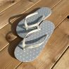 Tongs Largos femme gris clair à pois