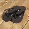 Tongs en caoutchouc d'hévéa, écologiques, marrons