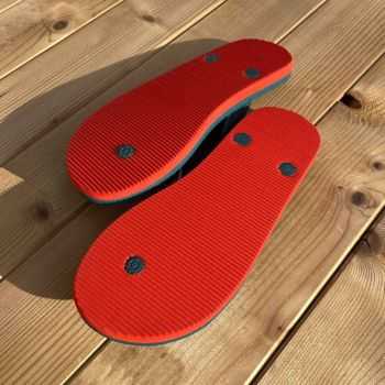 Tongs "NAURU" - Semelle bleue et orange - Strap bleu