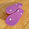 Tongs "SANTACRUZ" - Semelle violette, pois blancs - Strap blanc