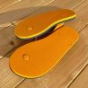 Tongs "SANTORINI" - Semelle bleu ardoise et orange - Strap orange