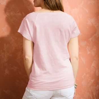 T-shirt "ALINA" col rond 100% lin