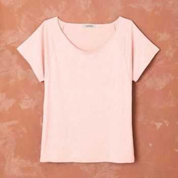 T-shirt "ALINA" col rond 100% lin