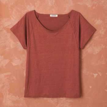 T-shirt "ALINA" col rond 100% lin