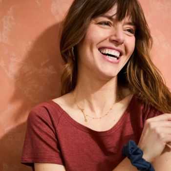 T-shirt "ALINA" col rond 100% lin