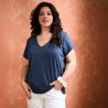 T-shirt "ALINA" col V 100% lin