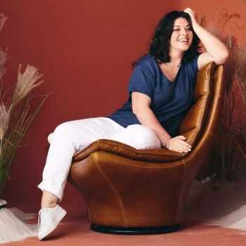 T-shirt "ALINA" col V 100% lin