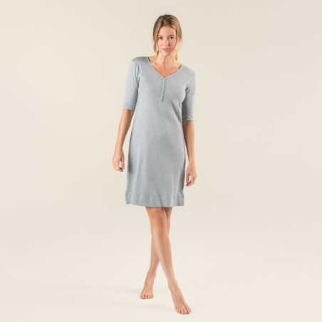 Chemise de nuit en coton bio, bleu, RETIEBA