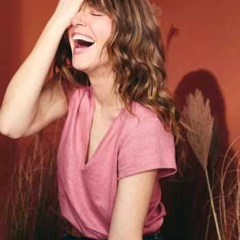 T-shirt "ALINA" 100% lin, col V 