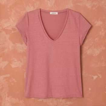 T-shirt "ALINA" 100% lin, col V 