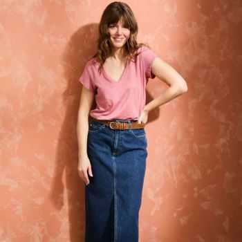 T-shirt "ALINA" 100% lin, col V 