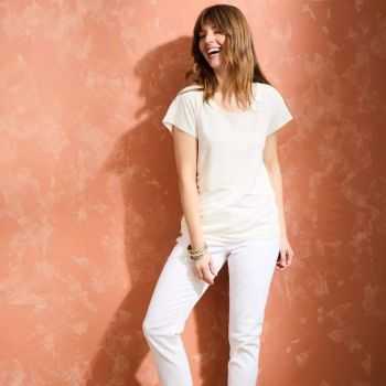 T-shirt "ALINA" 100% lin, col rond 