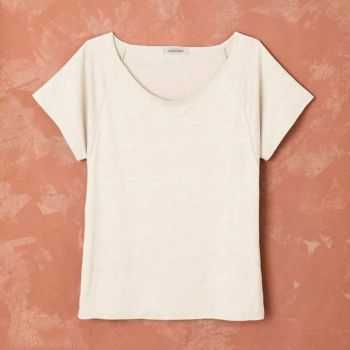 T-shirt "ALINA" 100% lin, col rond 