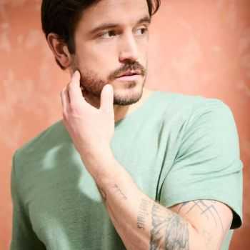 T-shirt "ALIN" 100% lin, col rond