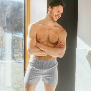 Lot de 2 caleçons "BORIS" à motifs lignes et carreaux