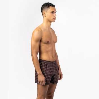 Lot de 2 caleçons "BORIS" à motifs lignes et carreaux