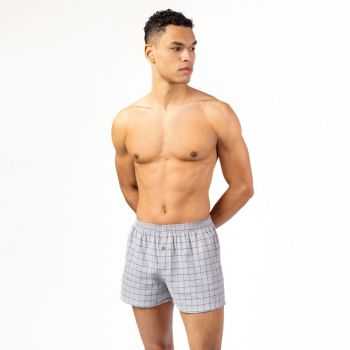Lot de 2 caleçons "BORIS" à motifs lignes et carreaux