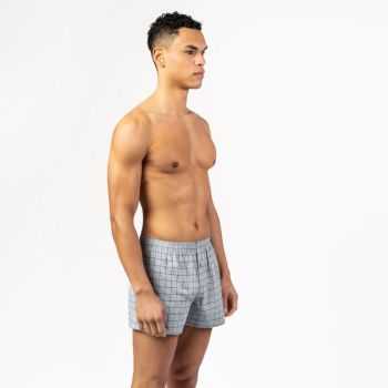 Lot de 2 caleçons "BORIS" à motifs lignes et carreaux