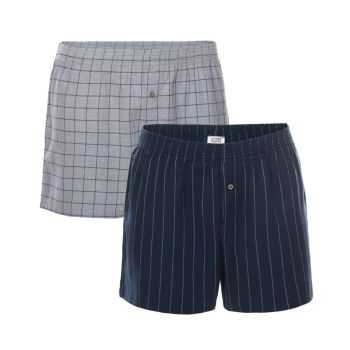 Lot de 2 caleçons "BORIS" à motifs lignes et carreaux