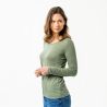 T-shirt manches longues "SUSANNA" 100 % coton bio, vert, GOTS et VEGAN