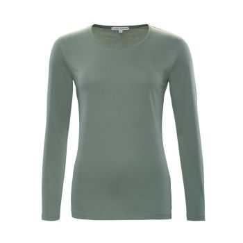 T-shirt manches longues "SUSANNA" 100 % coton bio, vert, GOTS et VEGAN