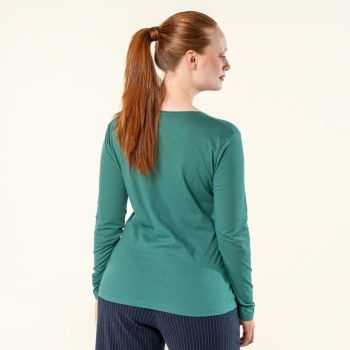 T-shirt manches longues "SUSANNA" 100 % coton bio, vert, GOTS et VEGAN