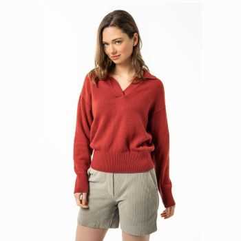 Pull "ULANA" col polo, coton bio et laine