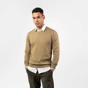 Pull col rond "ULRYK", coton bio et laine 