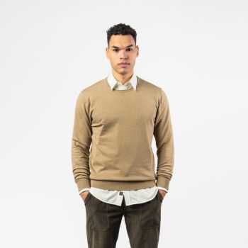 Pull col rond "ULRYK", coton bio et laine 