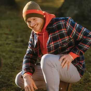 Chemise manches longues "YANNES" à carreaux, 100% coton bio