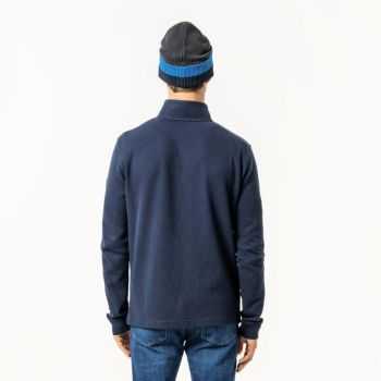 Pull à col zippé "ZEDRIK" manches longues, 100% coton bio