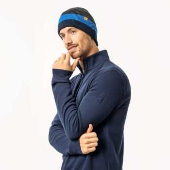 Pull à col zippé "ZEDRIK" manches longues, 100% coton bio