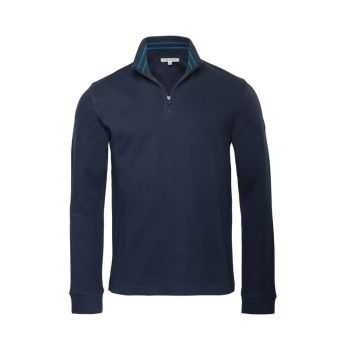 Pull à col zippé "ZEDRIK" manches longues, 100% coton bio