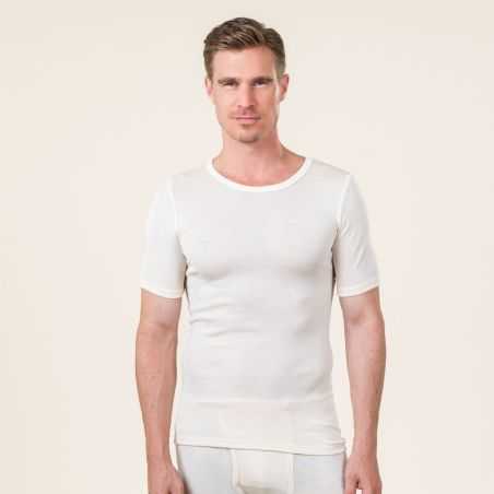 Haut à manches courtes "HARRY", laine bio et soie"