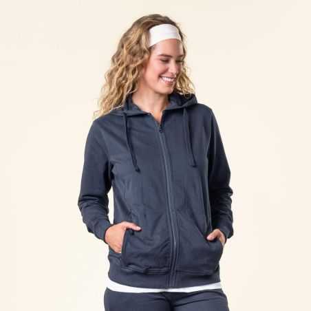 Sweat à capuche zippé "LAMINA", 100% coton bio