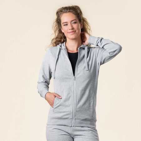 Sweat à capuche zippé "LAMINA", 100% coton bio