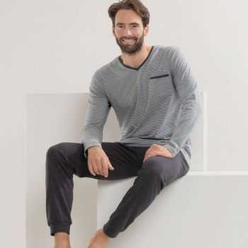 Pyjama ensemble manches longues homme en coton bio