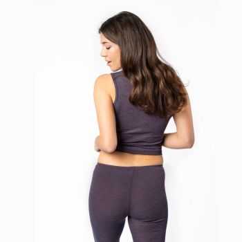 Caleçon long "BASSY" laine bio et coton bio, bleu, GOTS