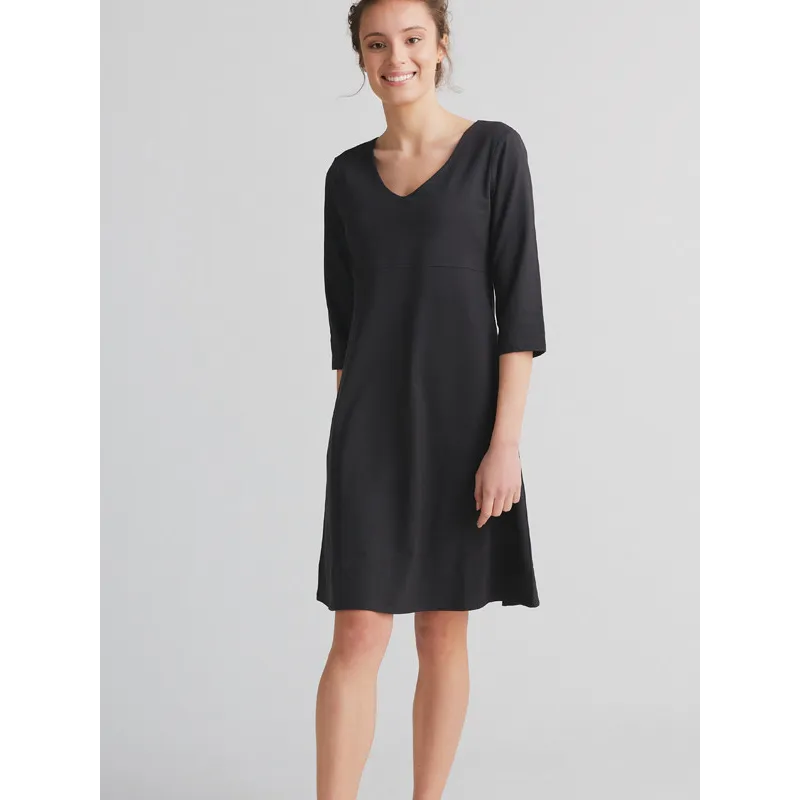Robe trapèze manches 3/4 - 95% coton bio - GOTS